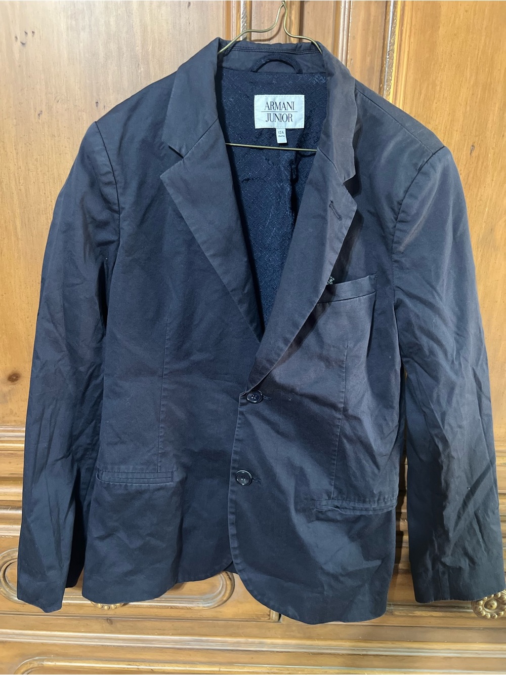 Armani Junior Navy Blue Single-Breasted Blazer